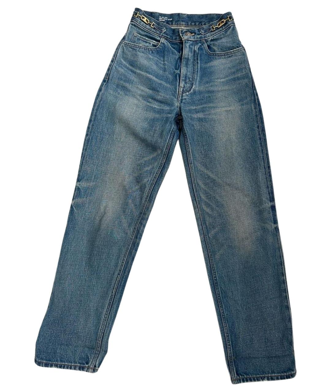 CELINE Темно-синие хлопковые прямые джинсы, фото 1