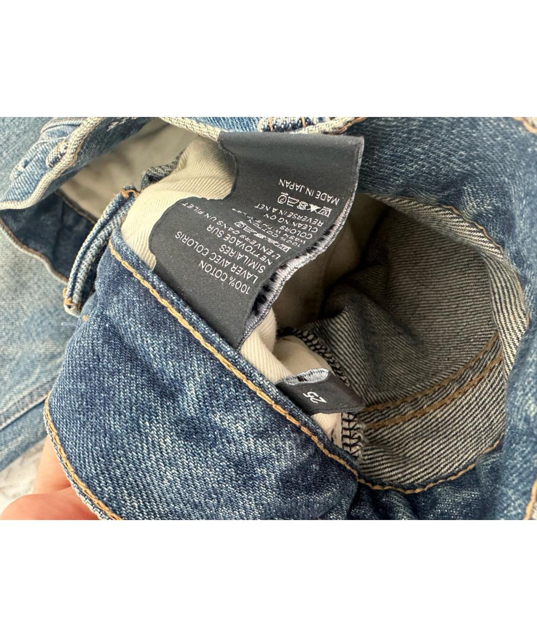 CELINE Темно-синие хлопковые прямые джинсы, фото 3