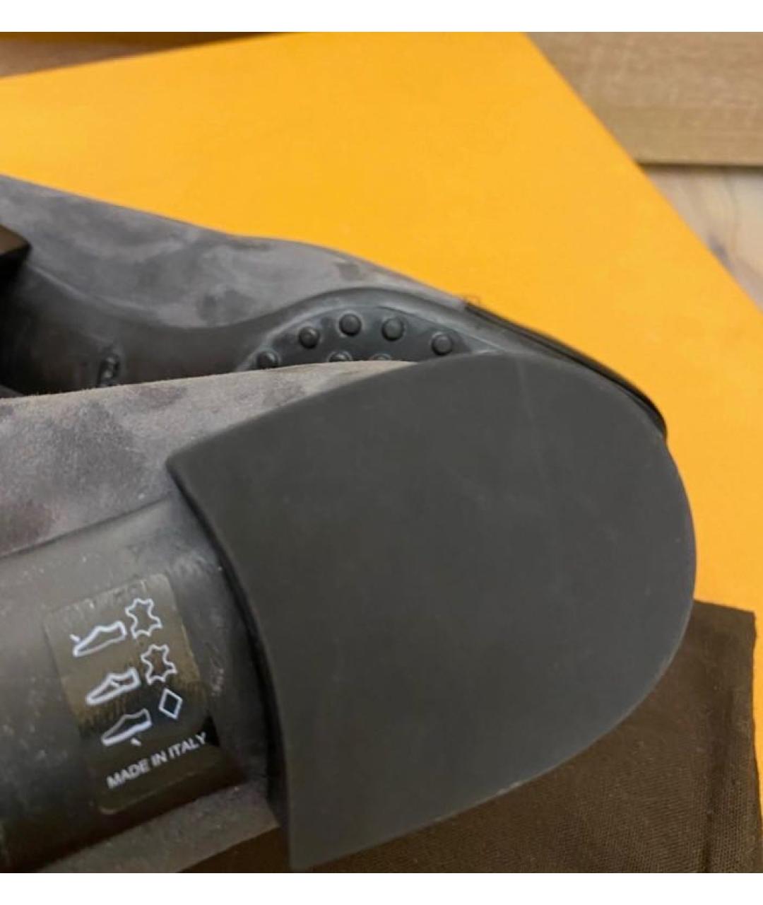 TOD'S Антрацитовые замшевые туфли, фото 6