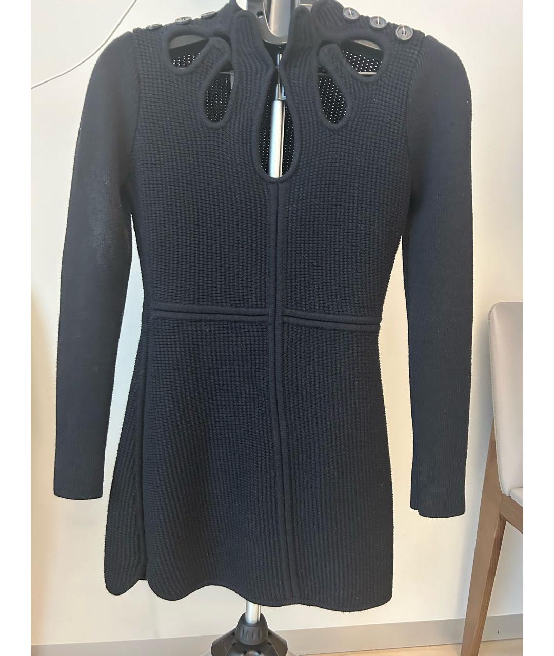 SELF-PORTRAIT Черное шерстяное повседневное платье, фото 7