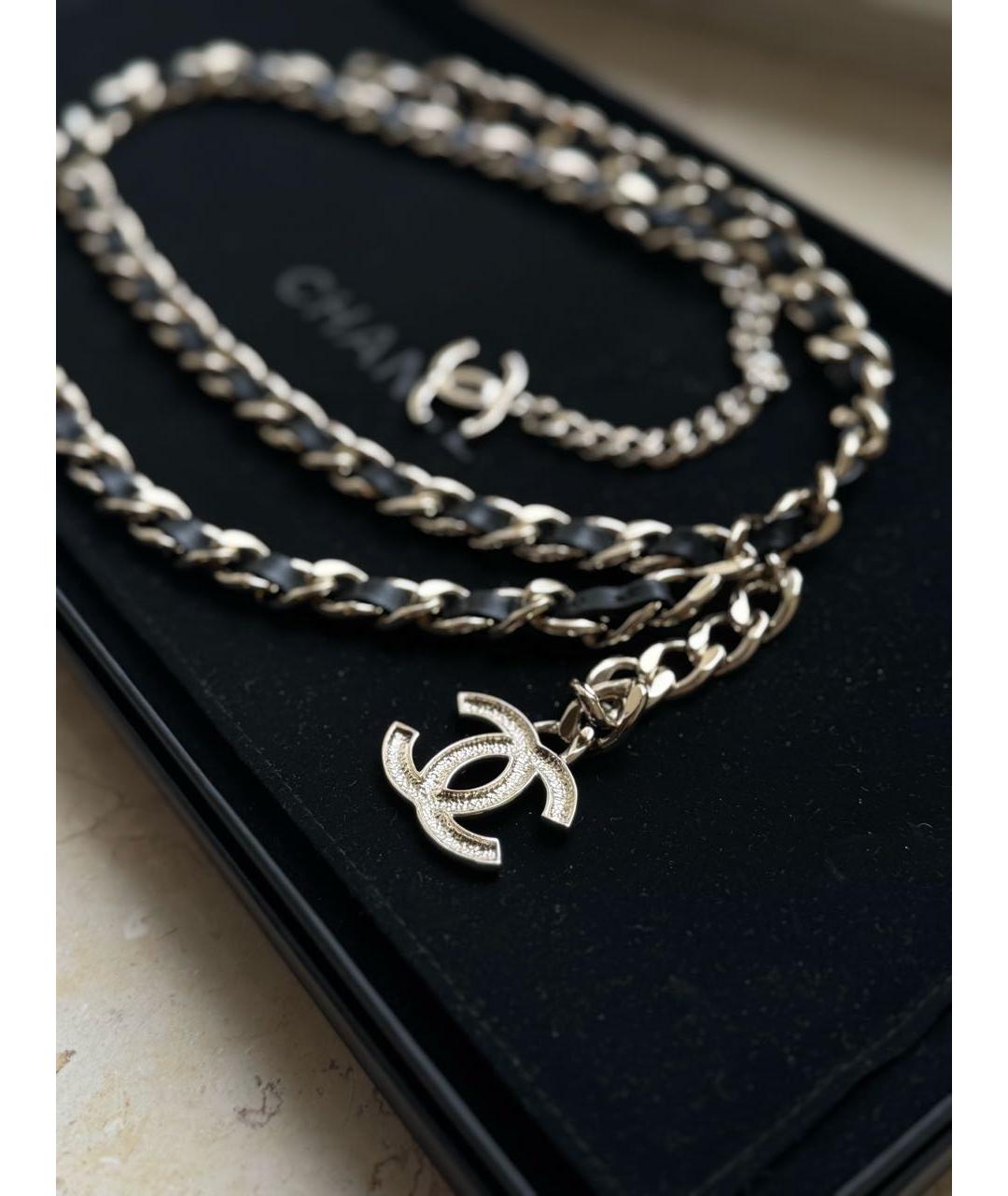 CHANEL Черный кожаный ремень, фото 3