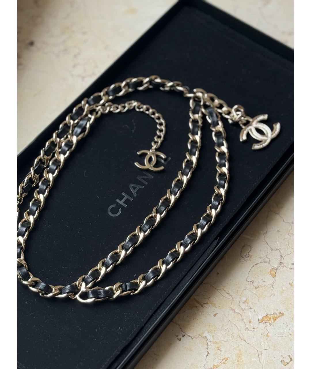 CHANEL Черный кожаный ремень, фото 4