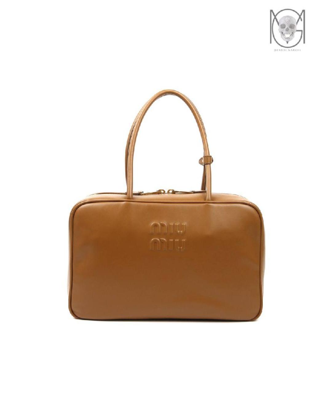 MIU MIU Коричневая кожаная сумка через плечо, фото 10