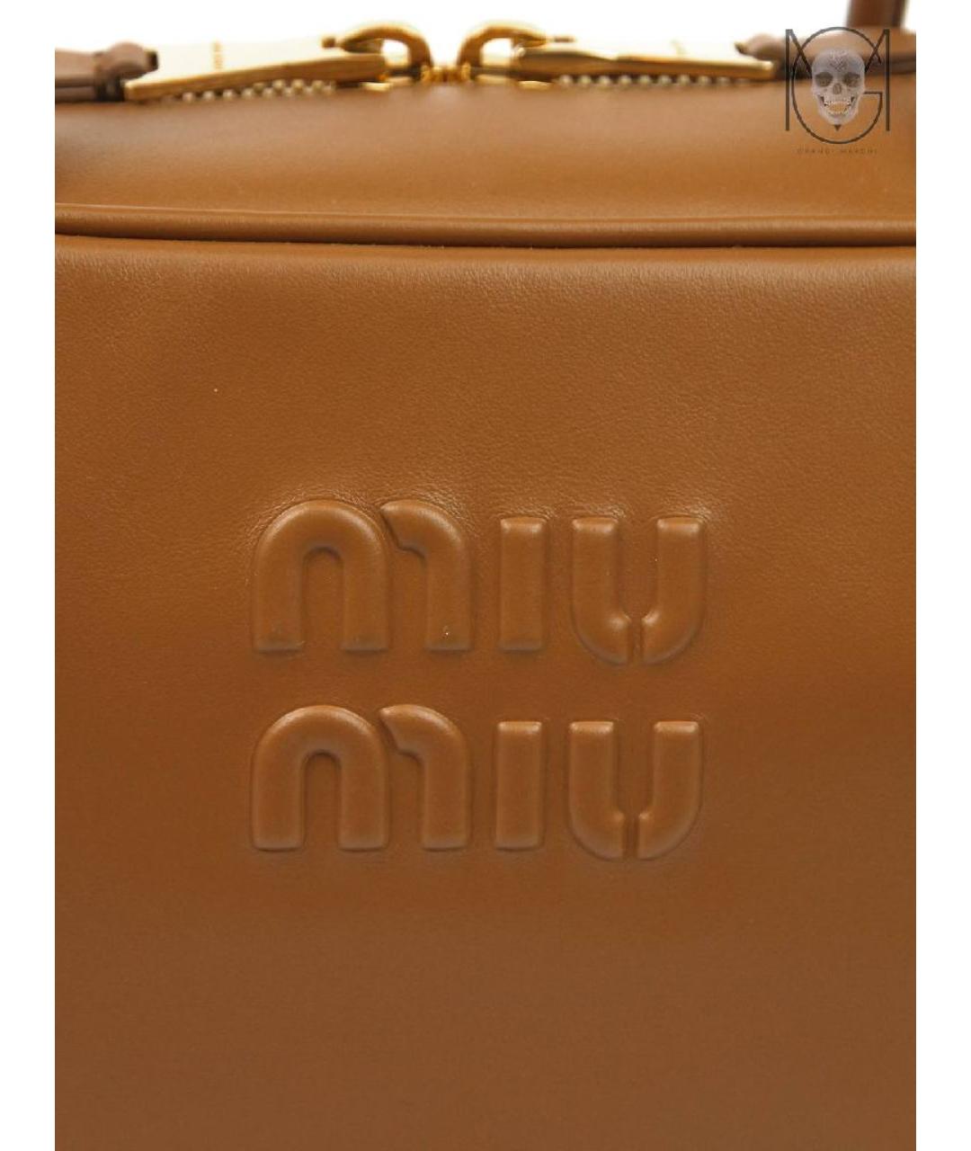 MIU MIU Коричневая кожаная сумка через плечо, фото 9