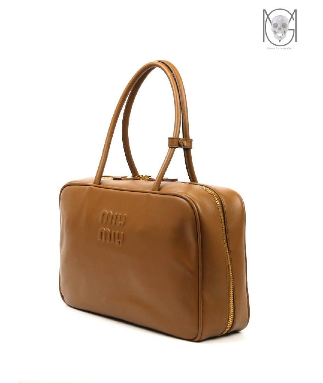 MIU MIU Коричневая кожаная сумка через плечо, фото 2