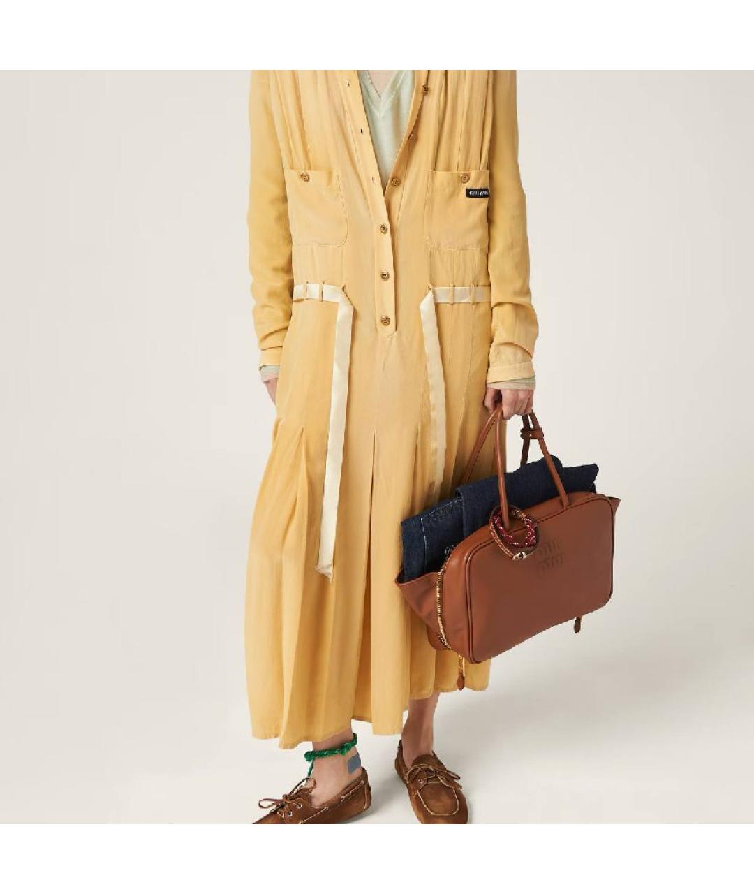 MIU MIU Коричневая кожаная сумка через плечо, фото 7