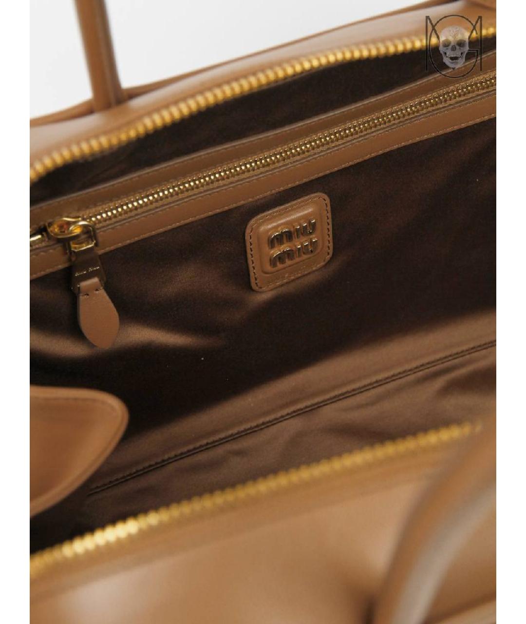 MIU MIU Коричневая кожаная сумка через плечо, фото 4