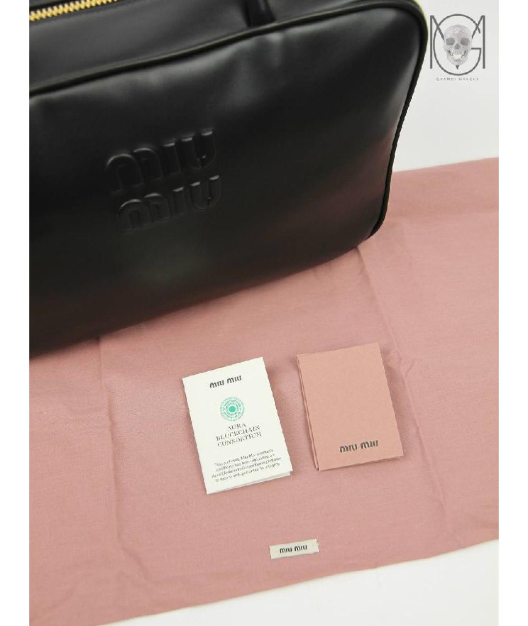 MIU MIU Черная кожаная сумка через плечо, фото 8