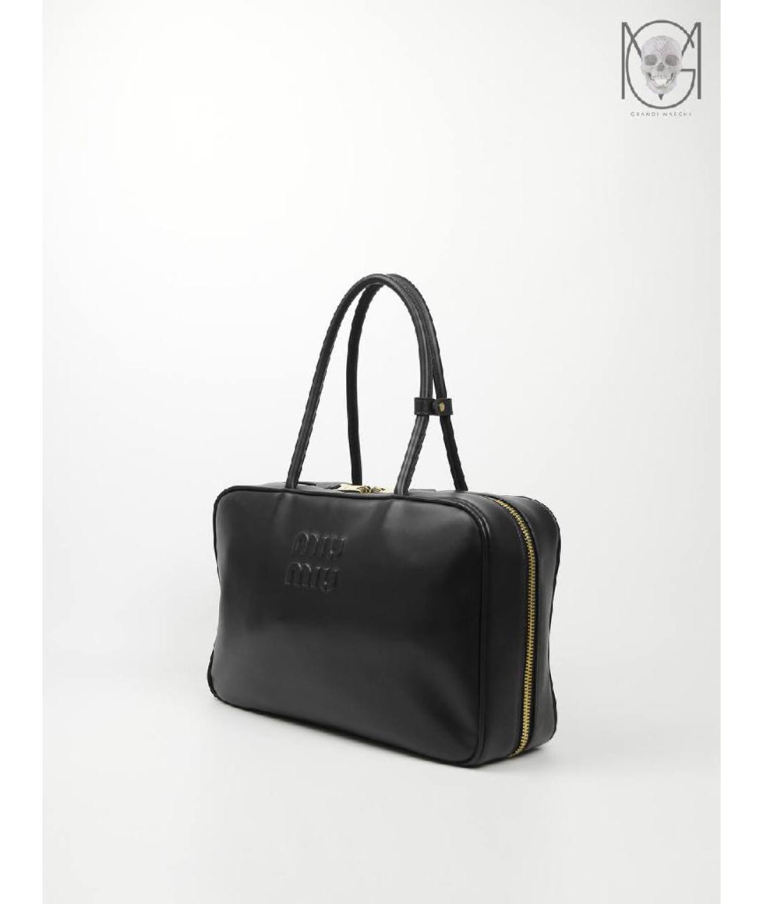 MIU MIU Черная кожаная сумка через плечо, фото 2