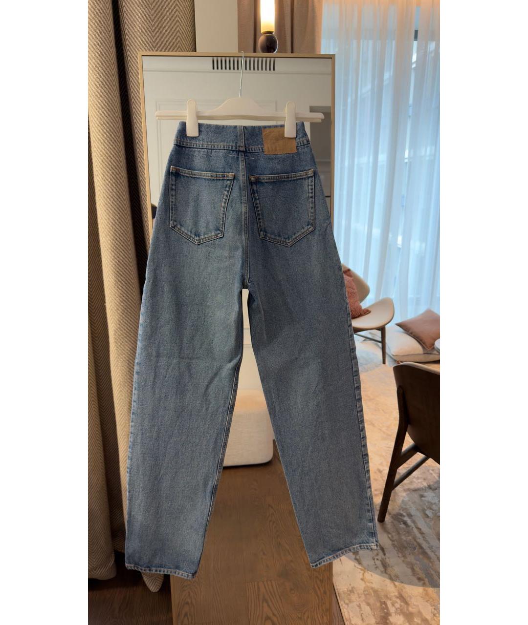 MM6 MAISON MARGIELA Голубые хлопковые прямые джинсы, фото 2