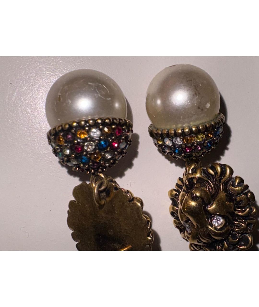 GUCCI Золотые металлические серьги, фото 7