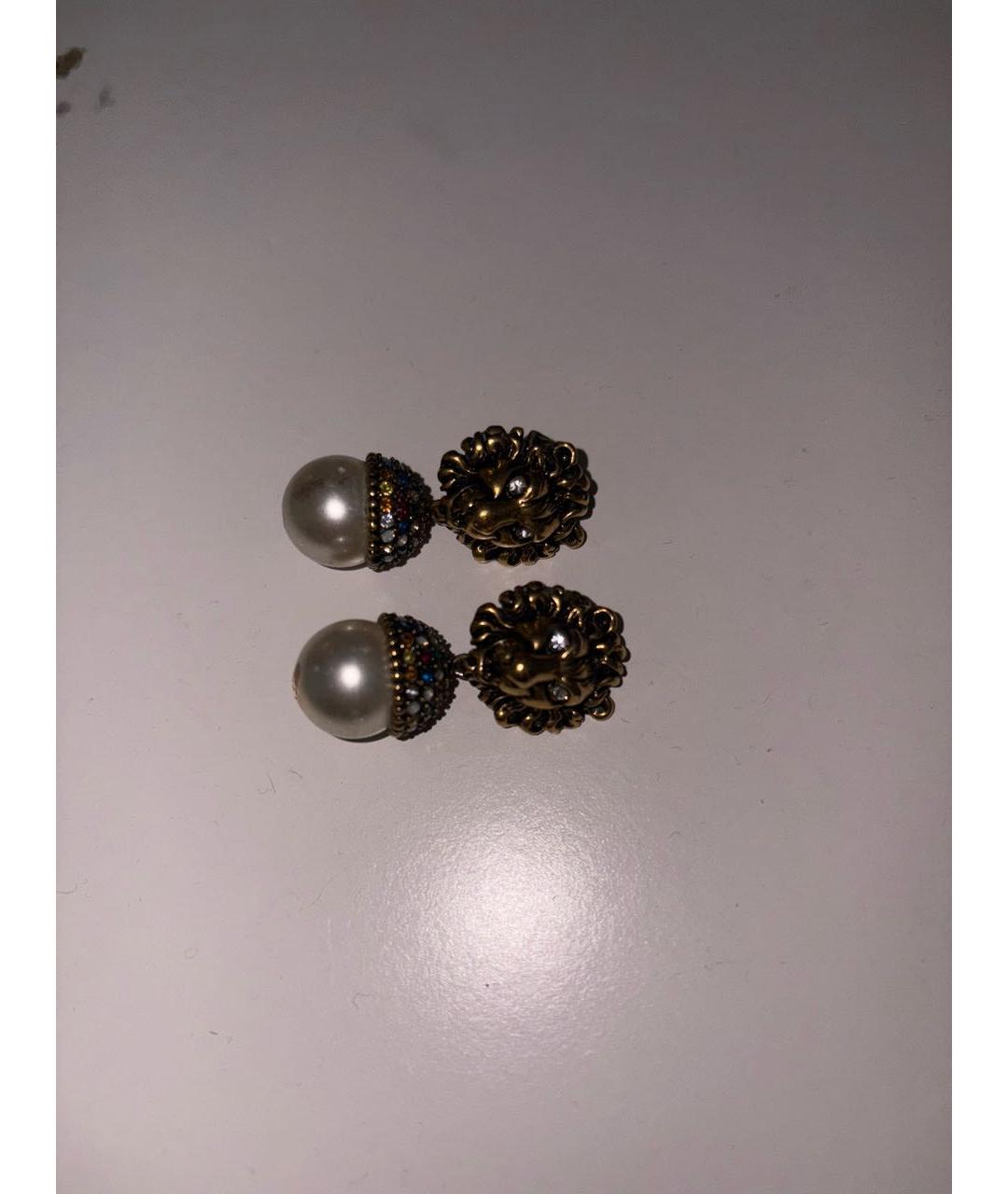 GUCCI Золотые металлические серьги, фото 8