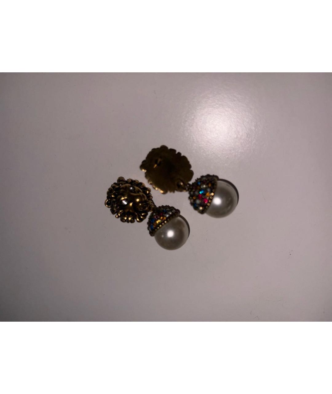 GUCCI Золотые металлические серьги, фото 4