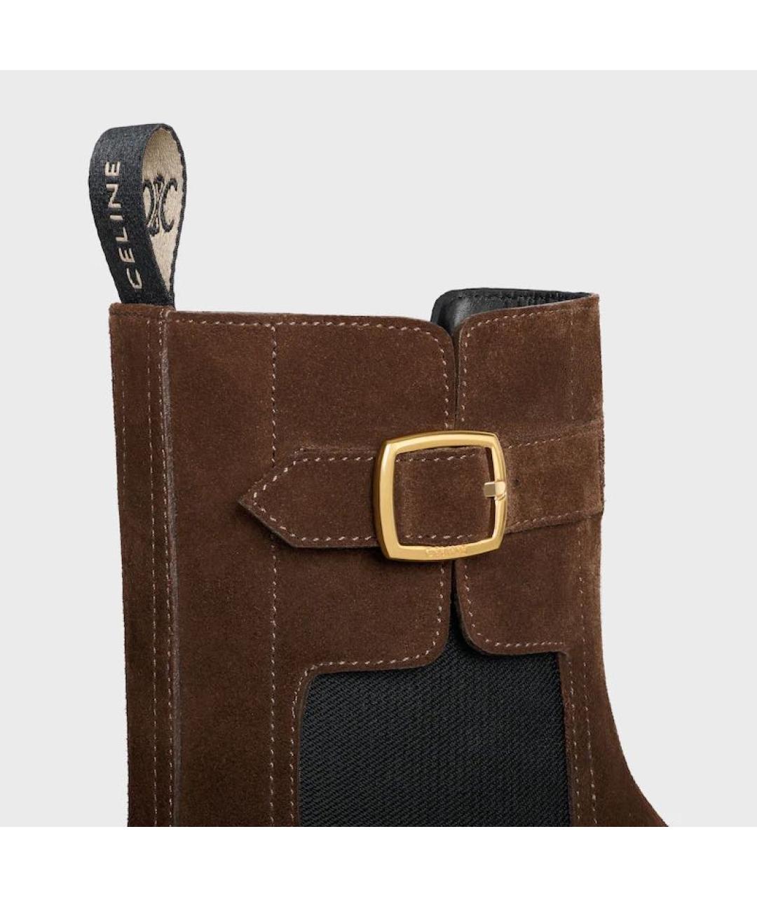 CELINE Коричневые кожаные ботинки, фото 4