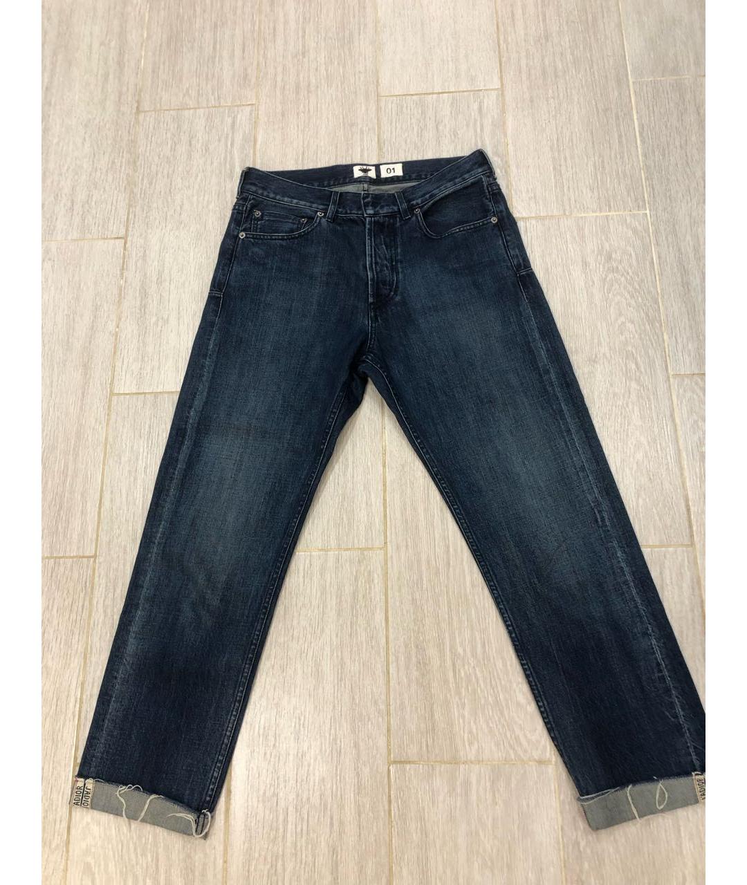 CHRISTIAN DIOR Темно-синие хлопковые прямые джинсы, фото 5