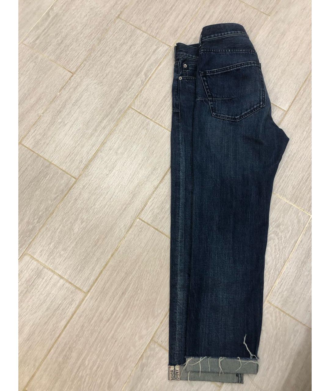 CHRISTIAN DIOR Темно-синие хлопковые прямые джинсы, фото 3