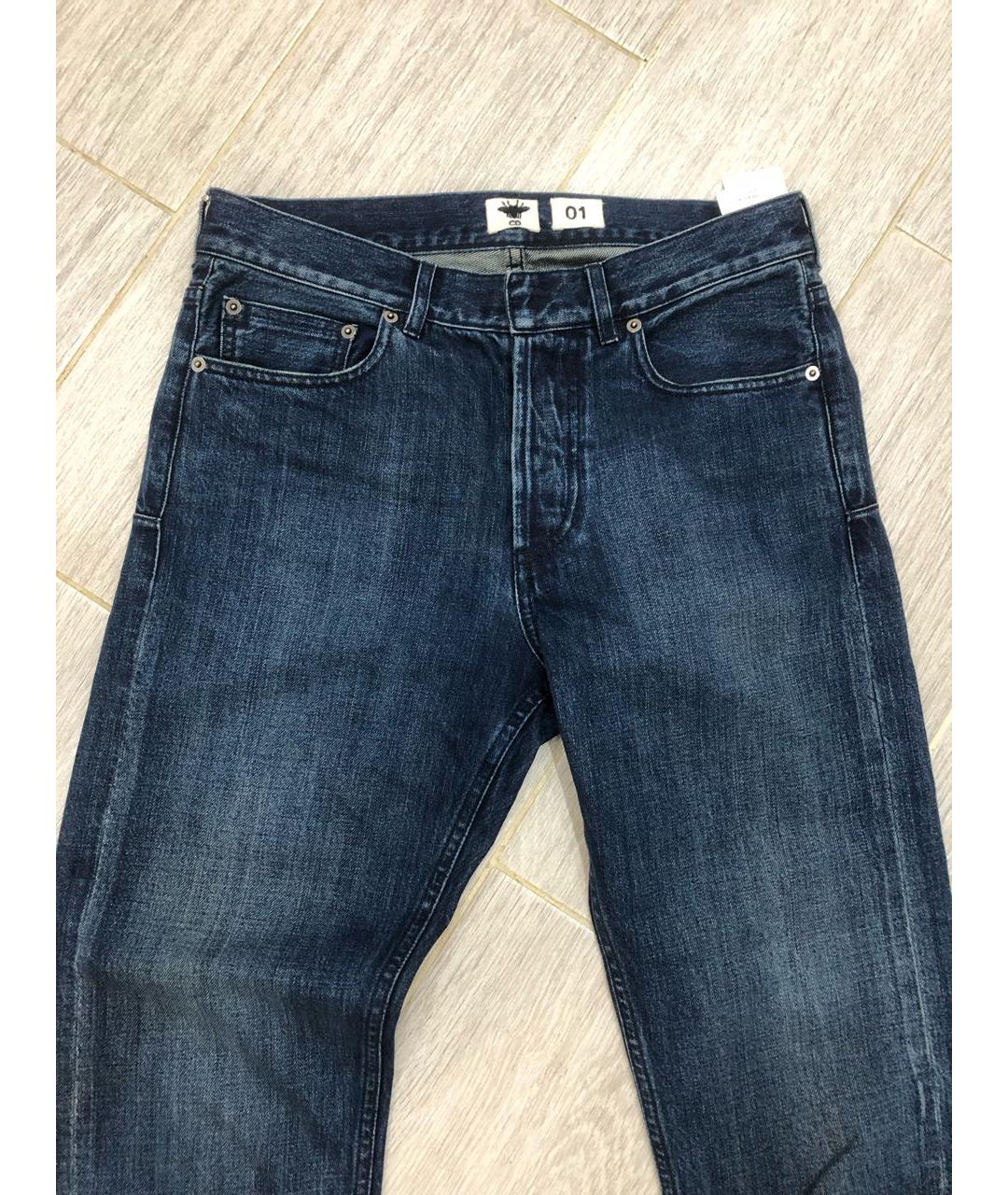 CHRISTIAN DIOR Темно-синие хлопковые прямые джинсы, фото 2