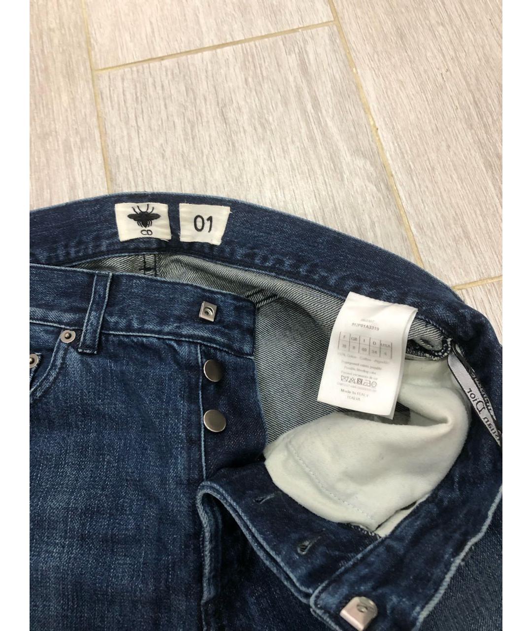 CHRISTIAN DIOR Темно-синие хлопковые прямые джинсы, фото 4