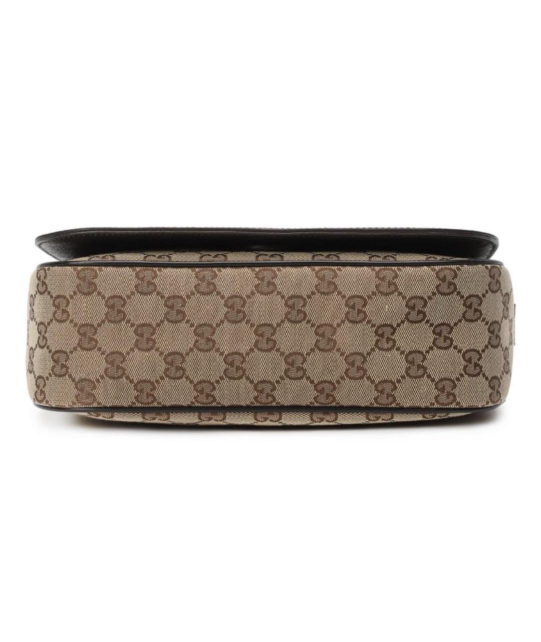 GUCCI Коричневая жаккардовая сумка на плечо, фото 4