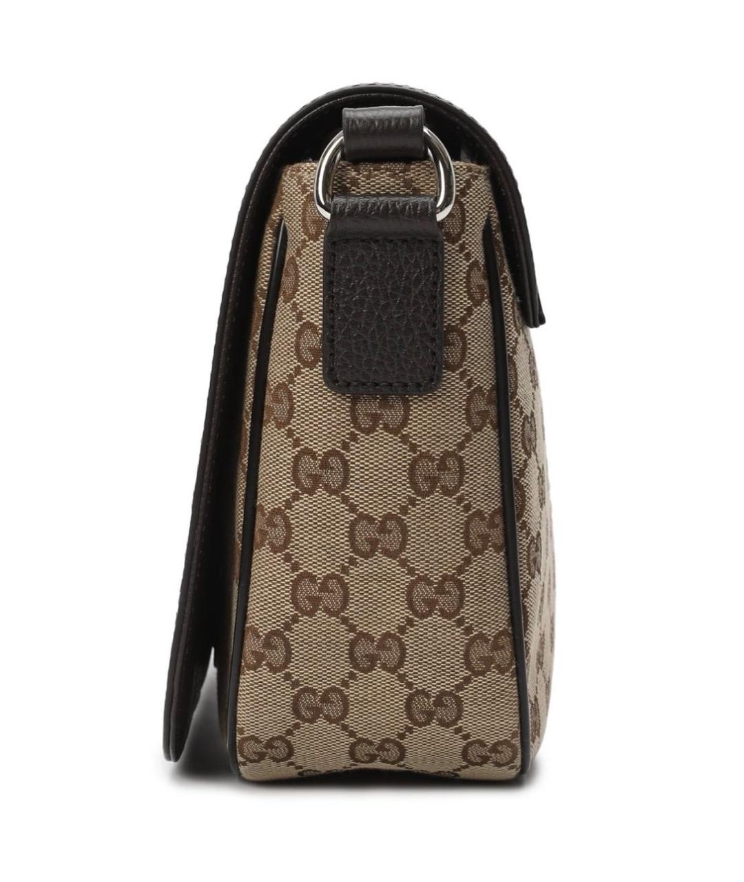 GUCCI Коричневая жаккардовая сумка на плечо, фото 3