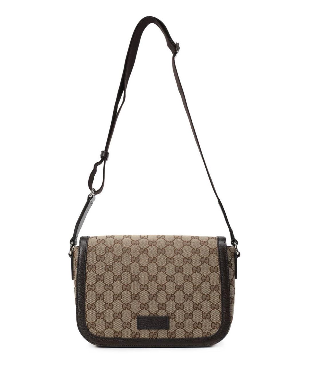 GUCCI Коричневая жаккардовая сумка на плечо, фото 6