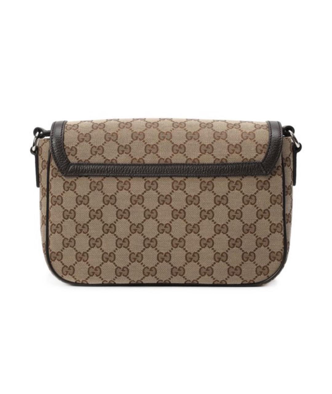 GUCCI Коричневая жаккардовая сумка на плечо, фото 2