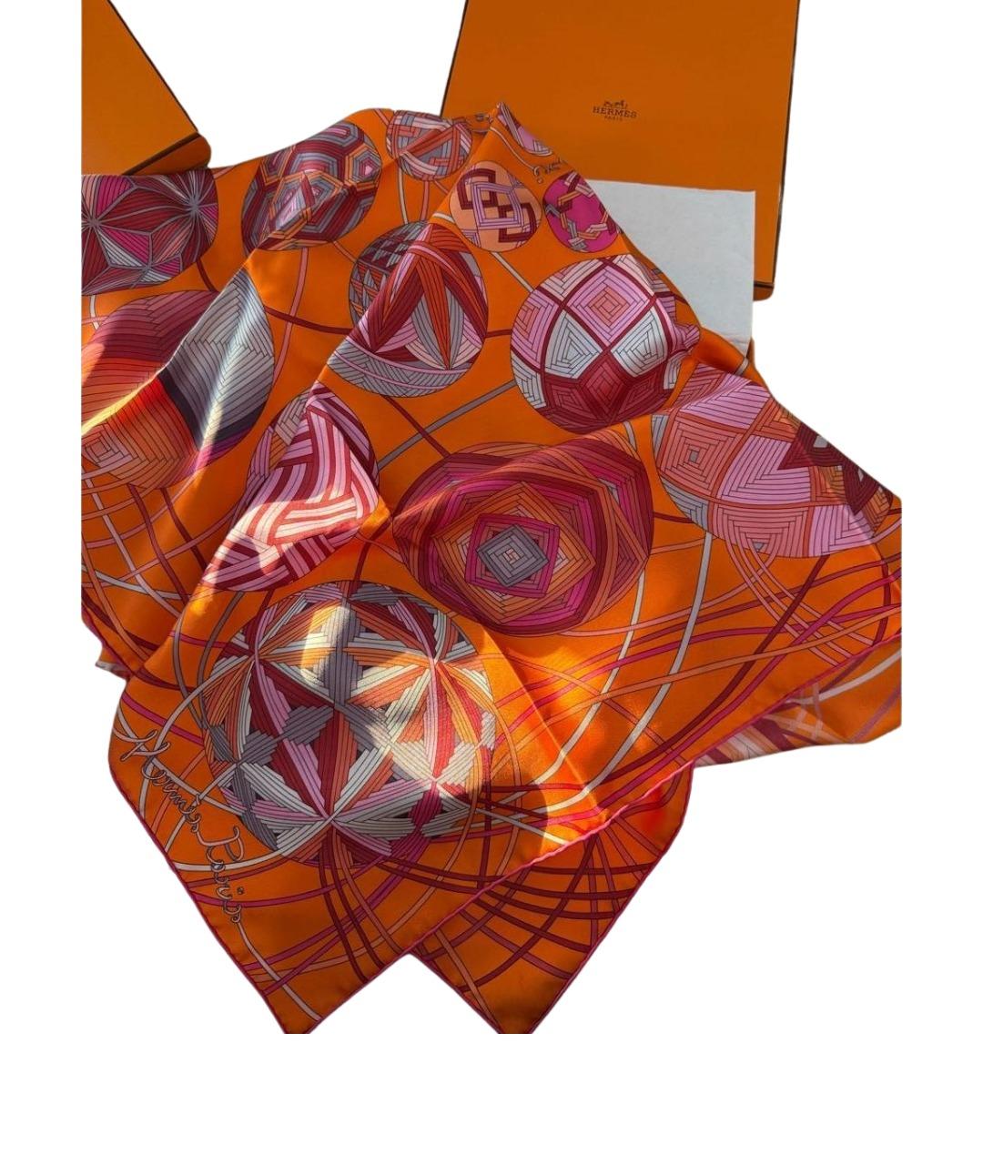 HERMES Мульти шелковый платок, фото 5