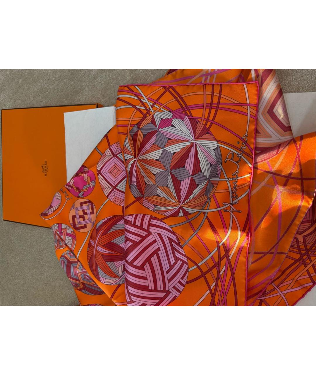 HERMES Мульти шелковый платок, фото 2