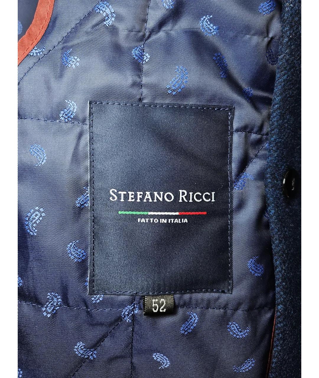 STEFANO RICCI Синее шерстяное пальто, фото 6