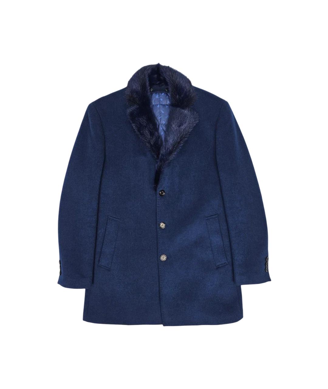 STEFANO RICCI Синее шерстяное пальто, фото 8