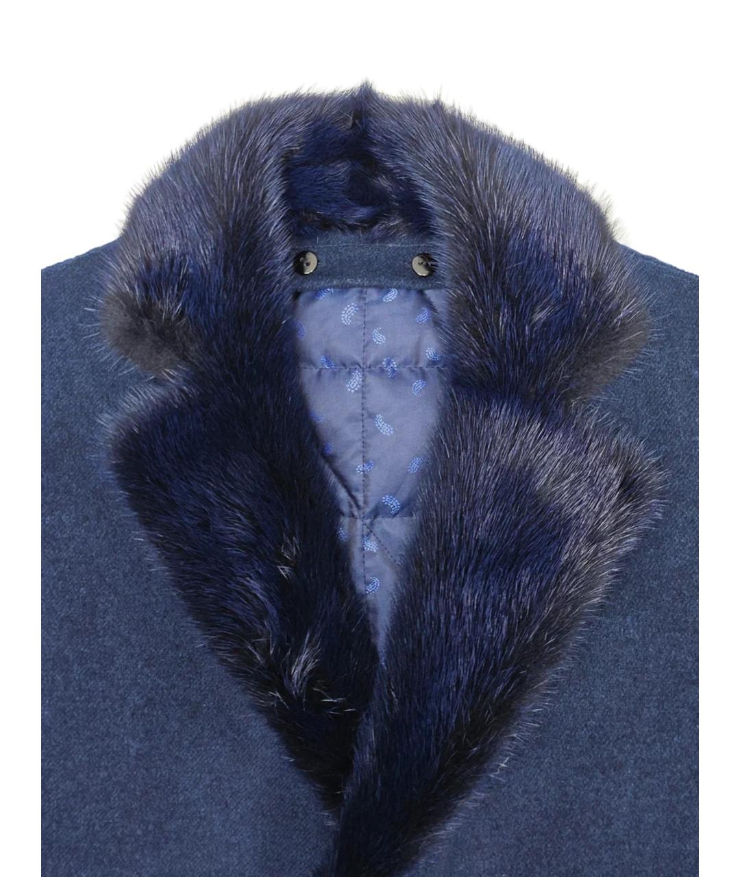 STEFANO RICCI Синее шерстяное пальто, фото 3