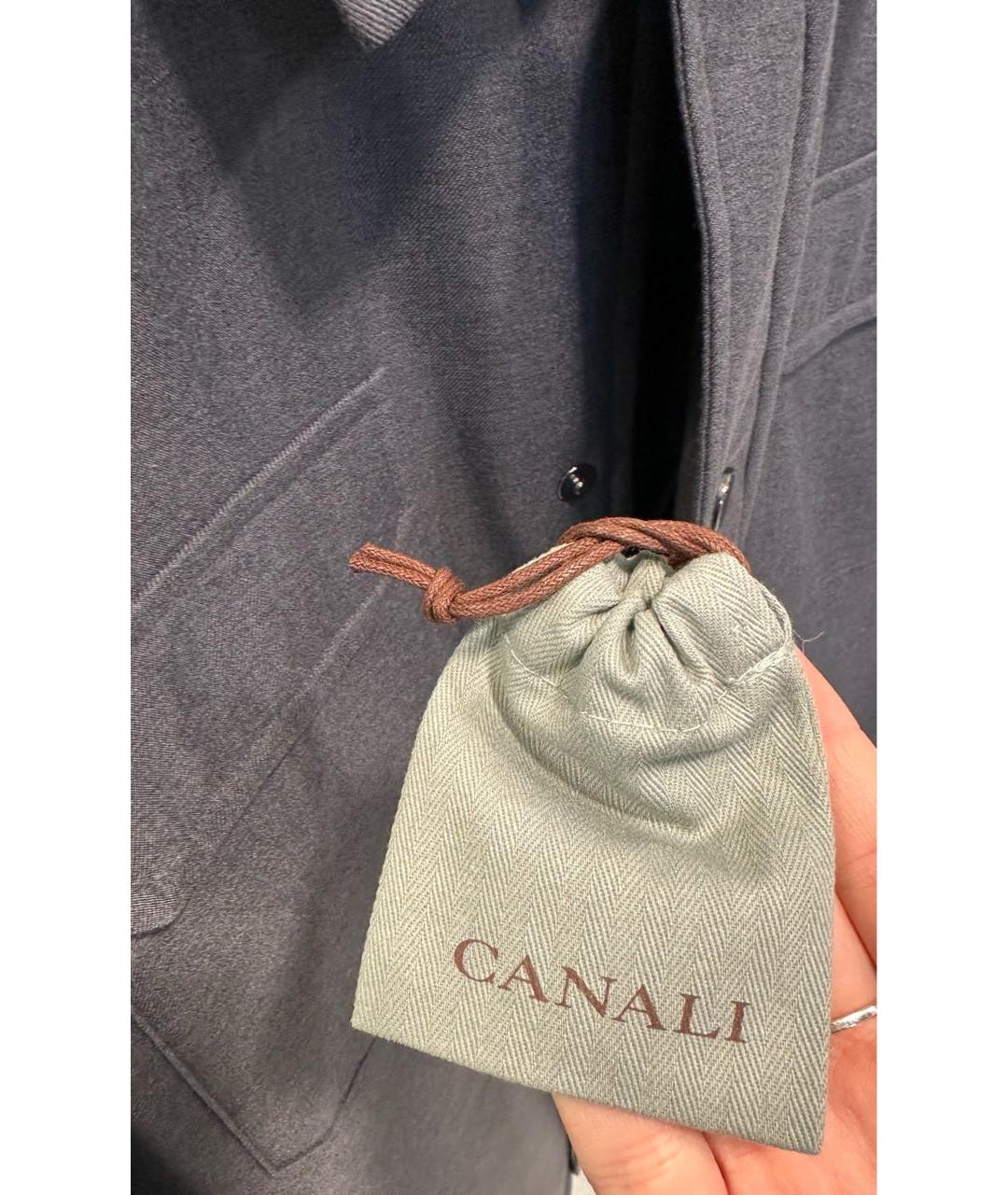 CANALI Антрацитовая полиэстеровая куртка, фото 5