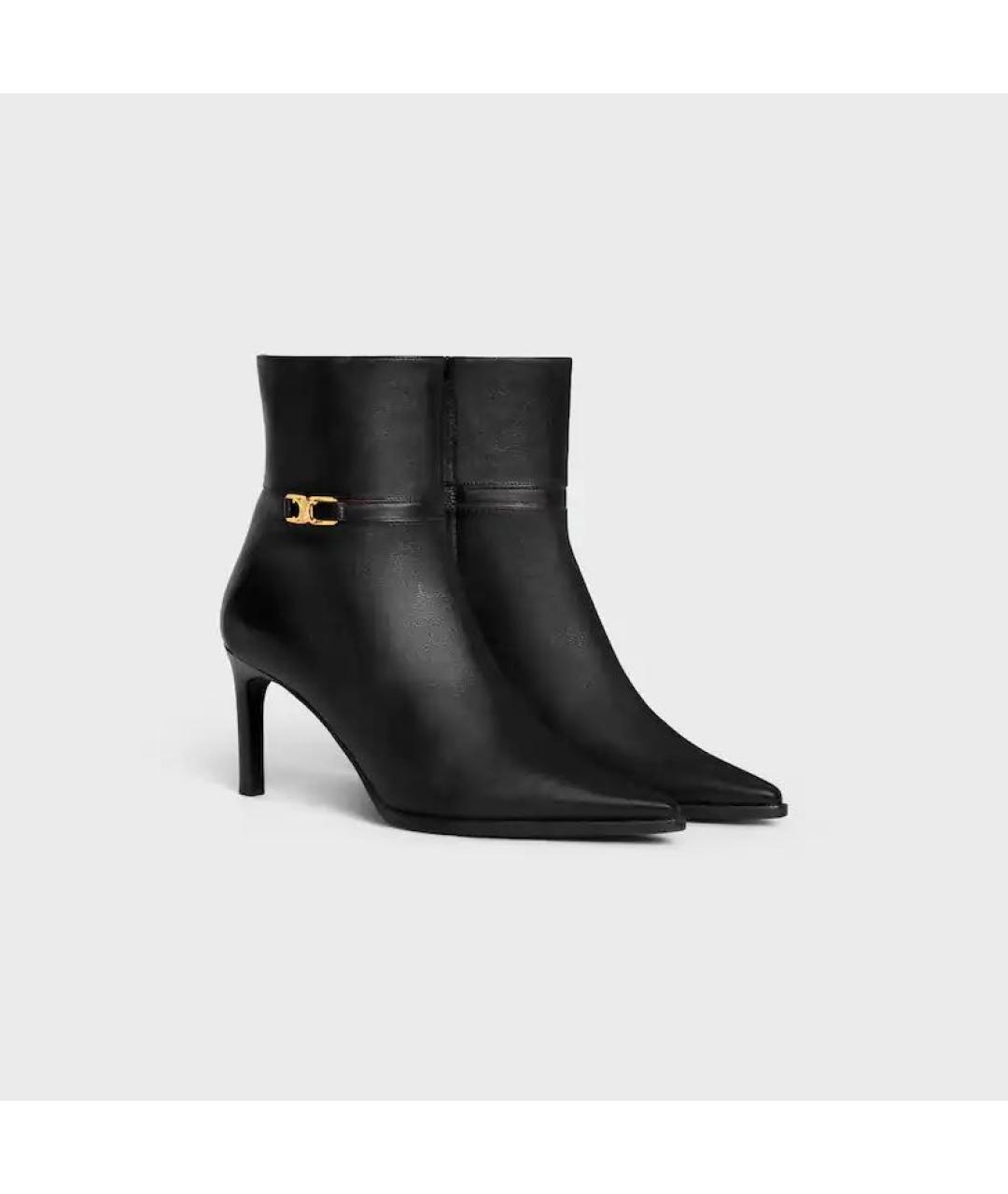 CELINE Черные кожаные ботинки, фото 2