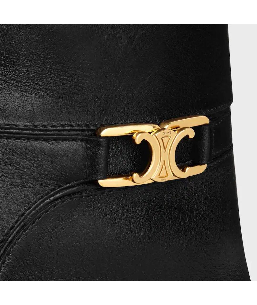 CELINE Черные кожаные ботинки, фото 4