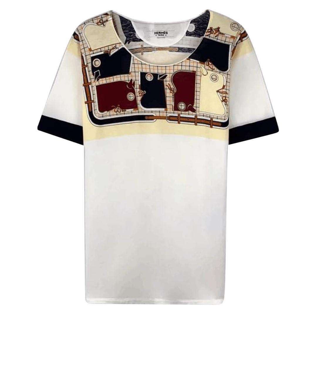 HERMES Бежевая хлопковая футболка, фото 1
