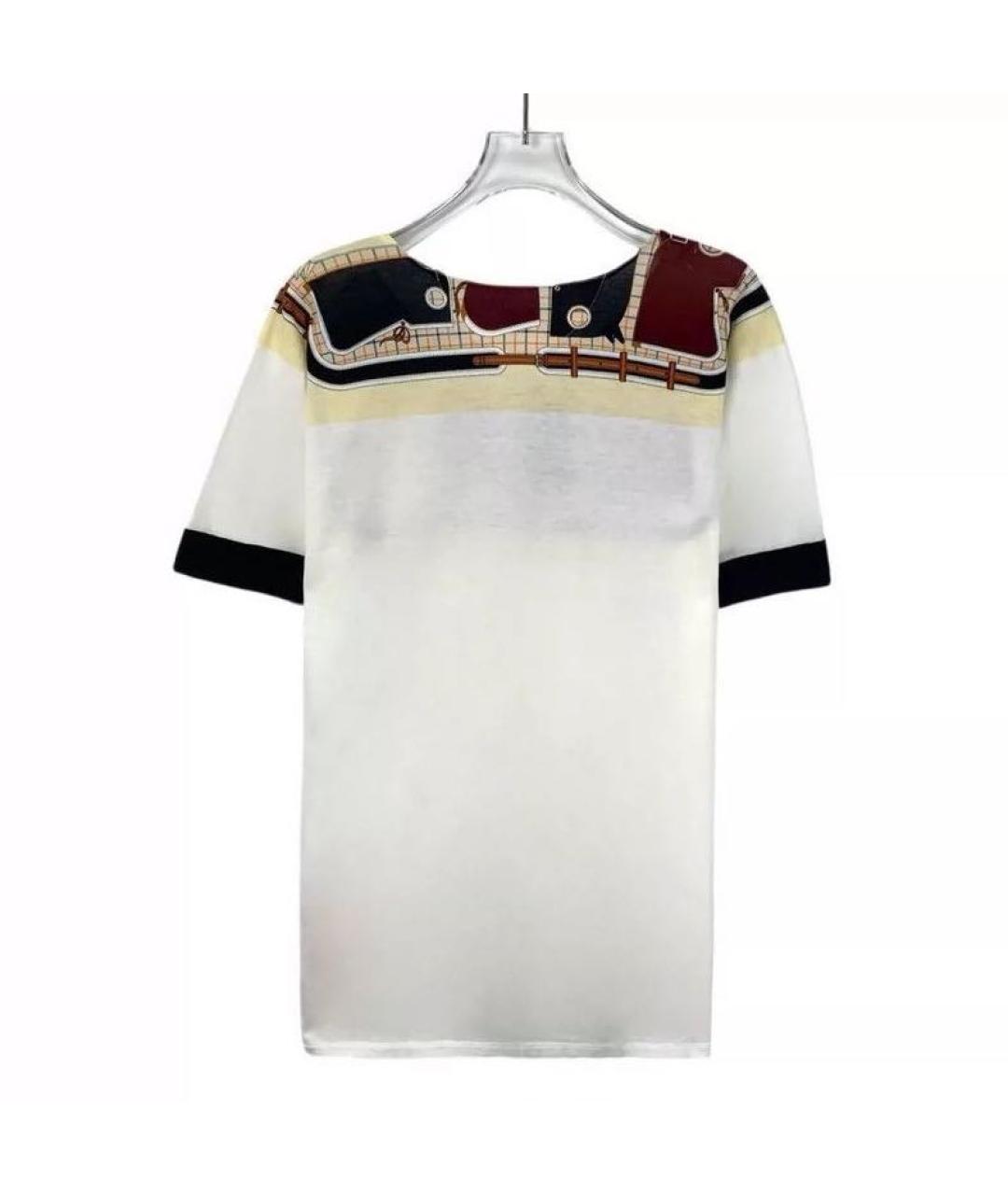 HERMES Бежевая хлопковая футболка, фото 2