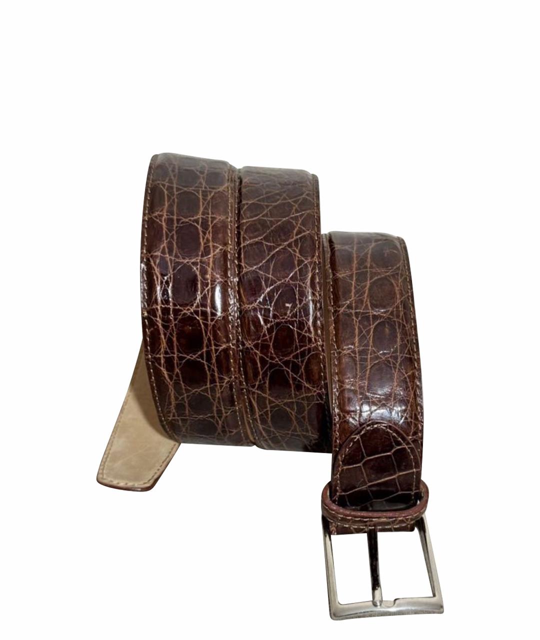 CANALI Коричневый кожаный ремень, фото 1