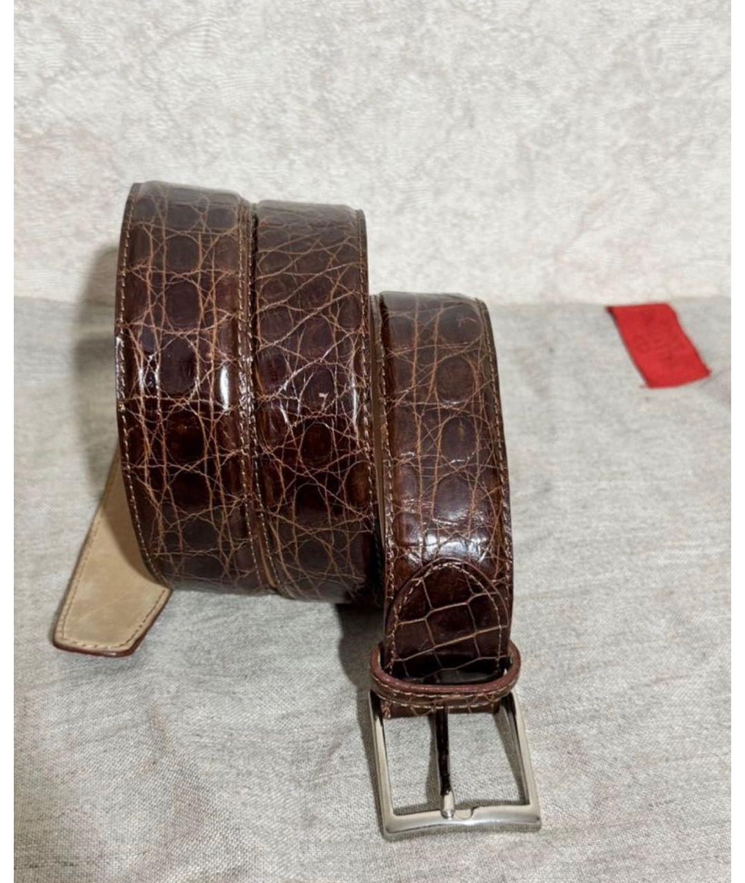 CANALI Коричневый кожаный ремень, фото 2