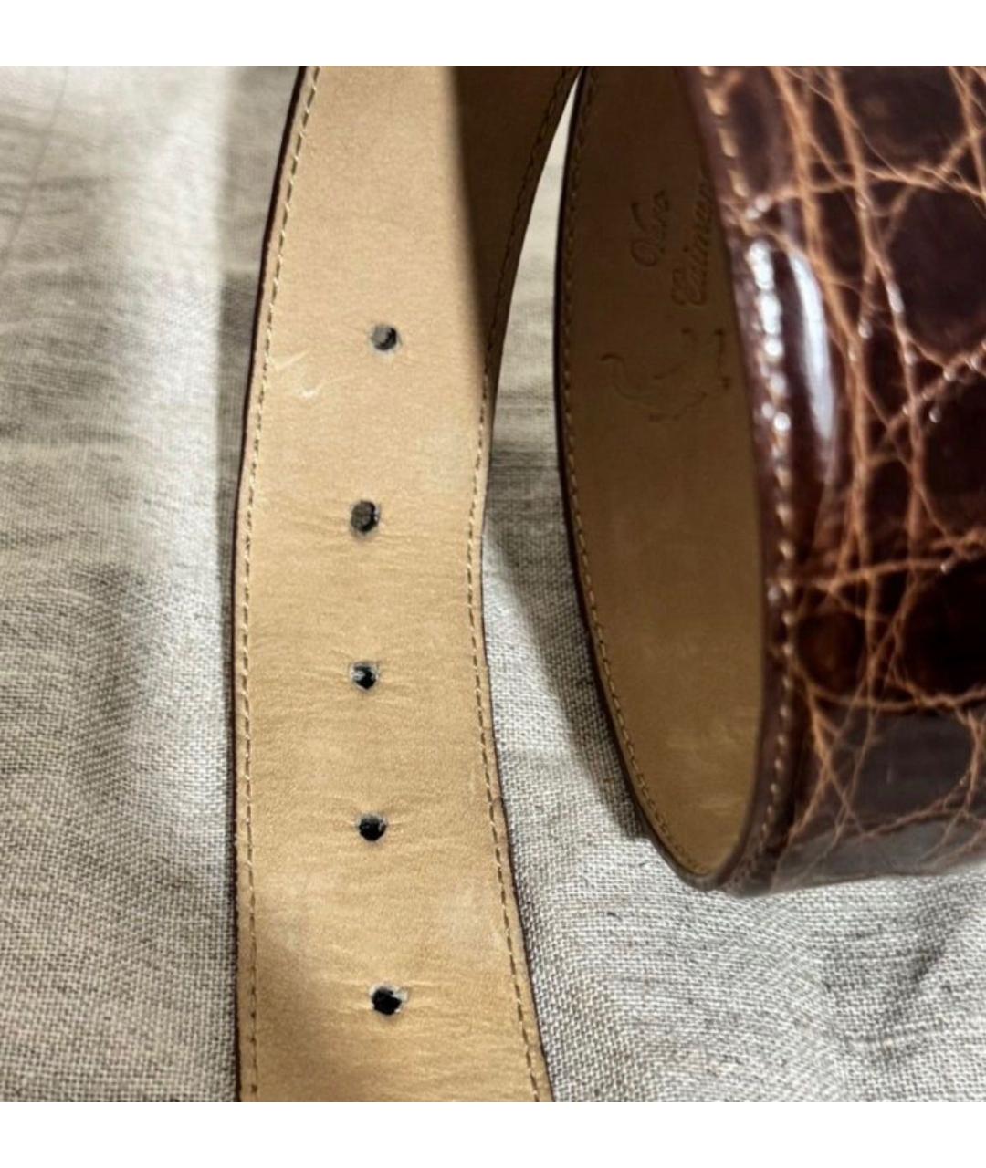CANALI Коричневый кожаный ремень, фото 3