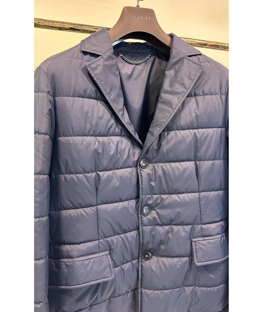 CANALI Темно-синяя полиэстеровая куртка, фото 3