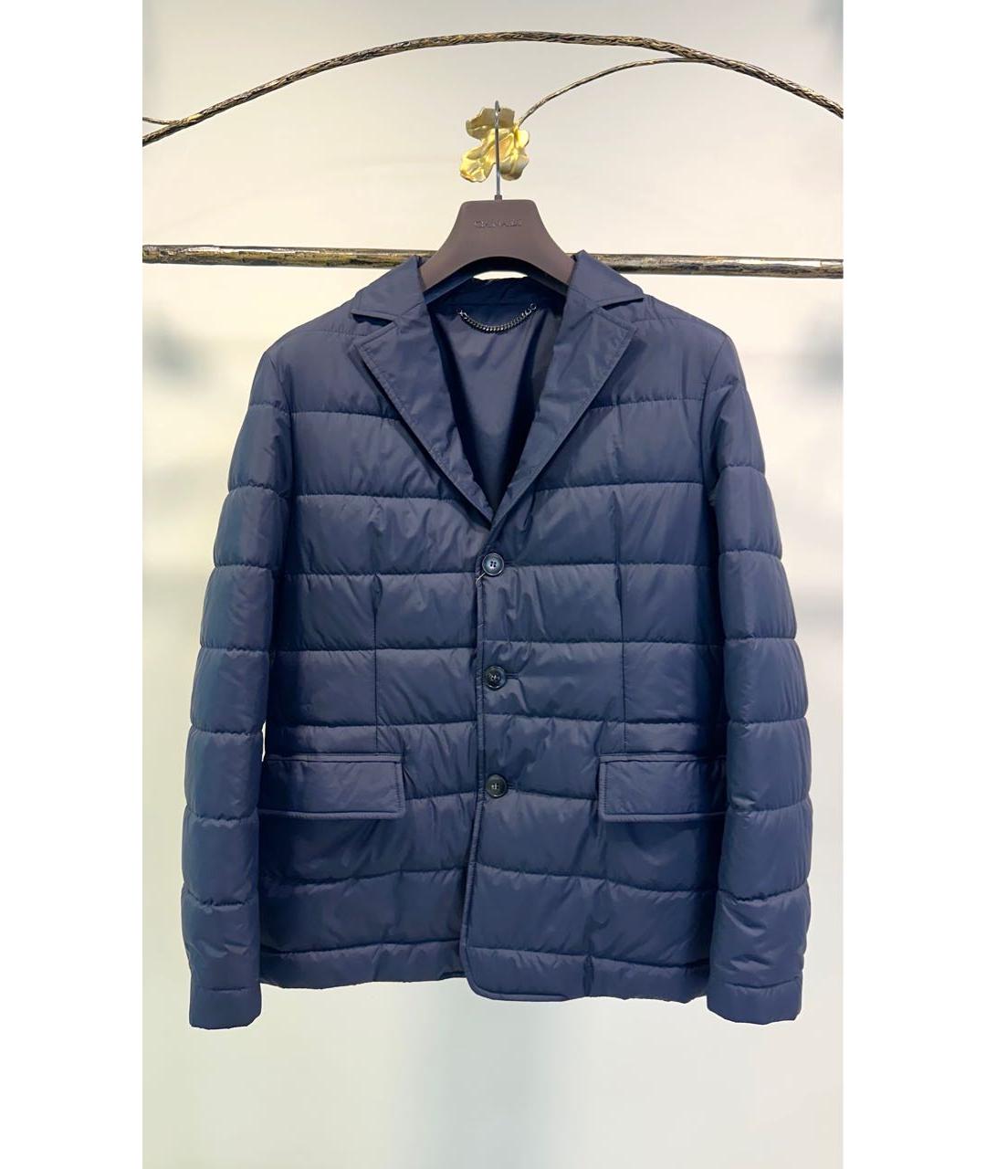 CANALI Темно-синяя полиэстеровая куртка, фото 6