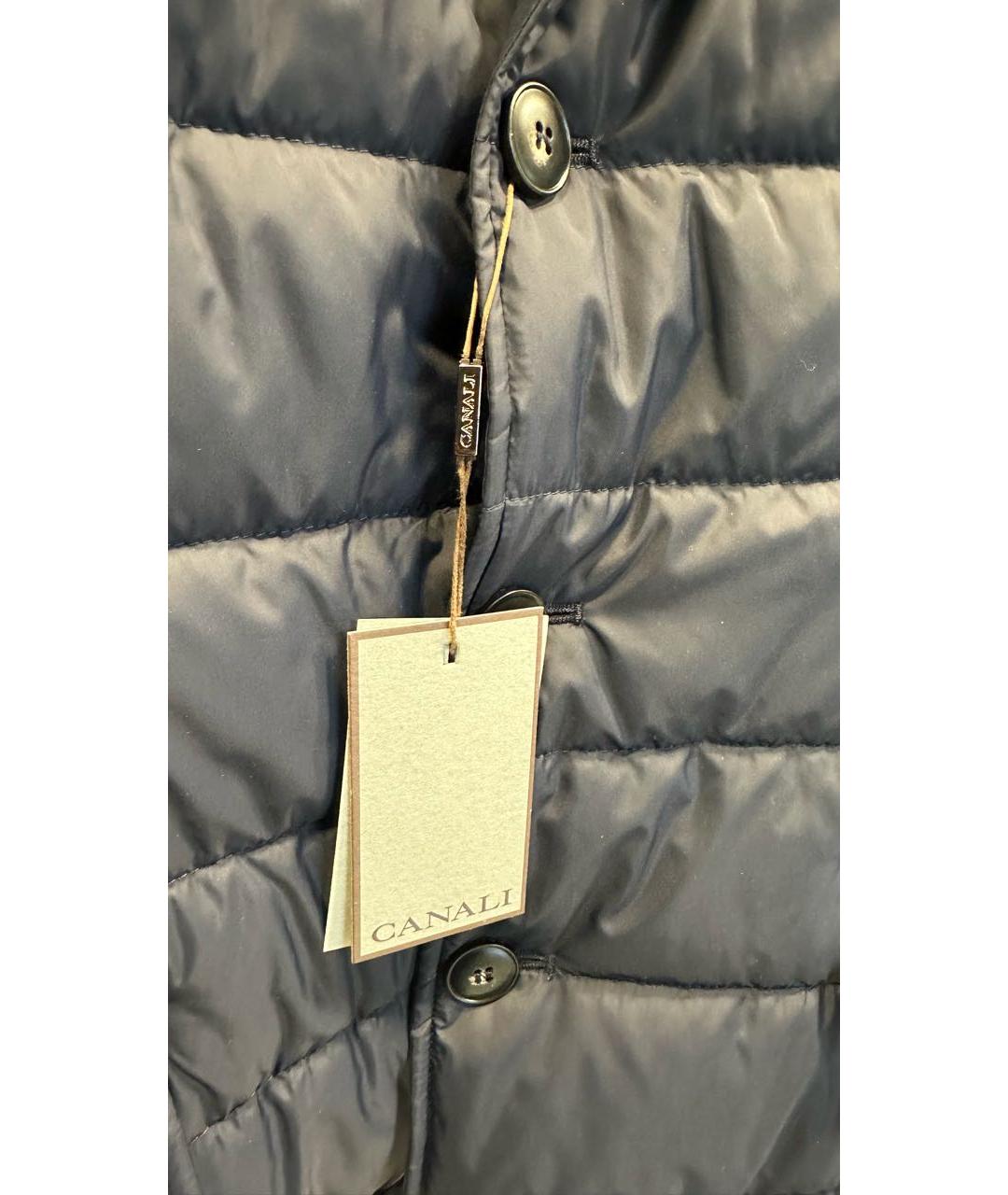 CANALI Темно-синяя полиэстеровая куртка, фото 4