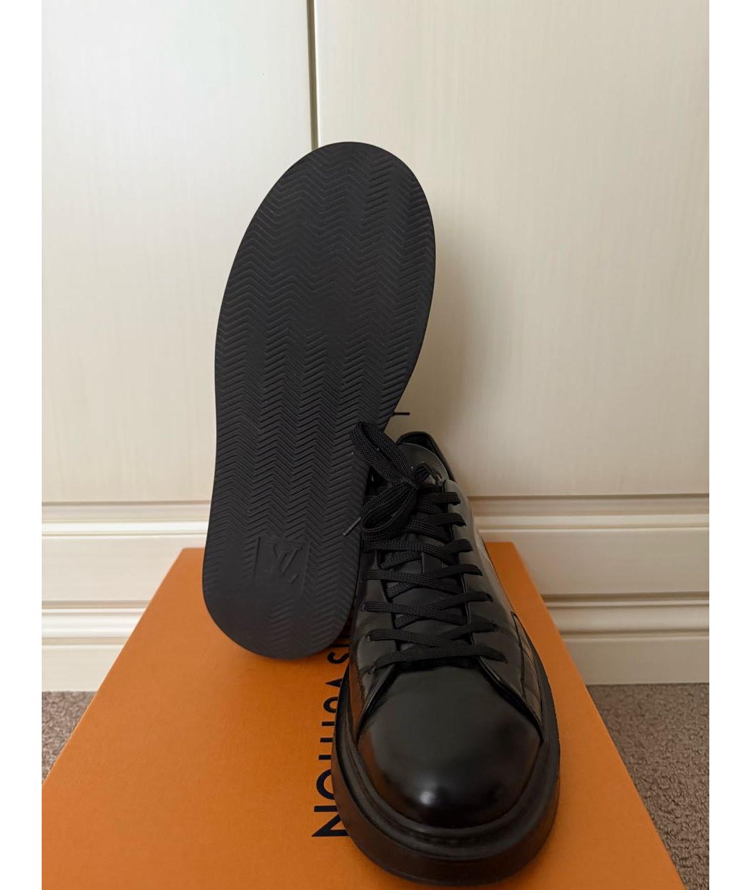 LOUIS VUITTON Черные кожаные низкие кроссовки / кеды, фото 5