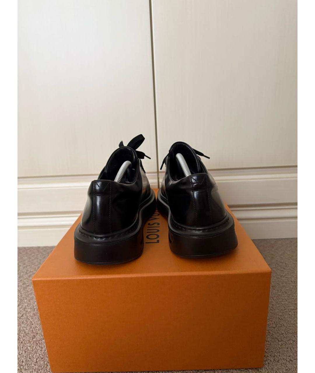 LOUIS VUITTON Черные кожаные низкие кроссовки / кеды, фото 4