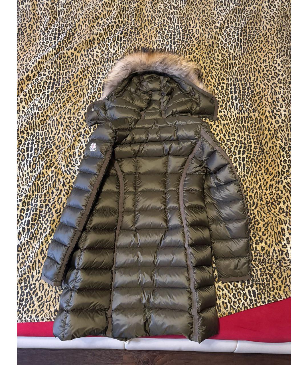 MONCLER Хаки полиамидовый пуховик, фото 2