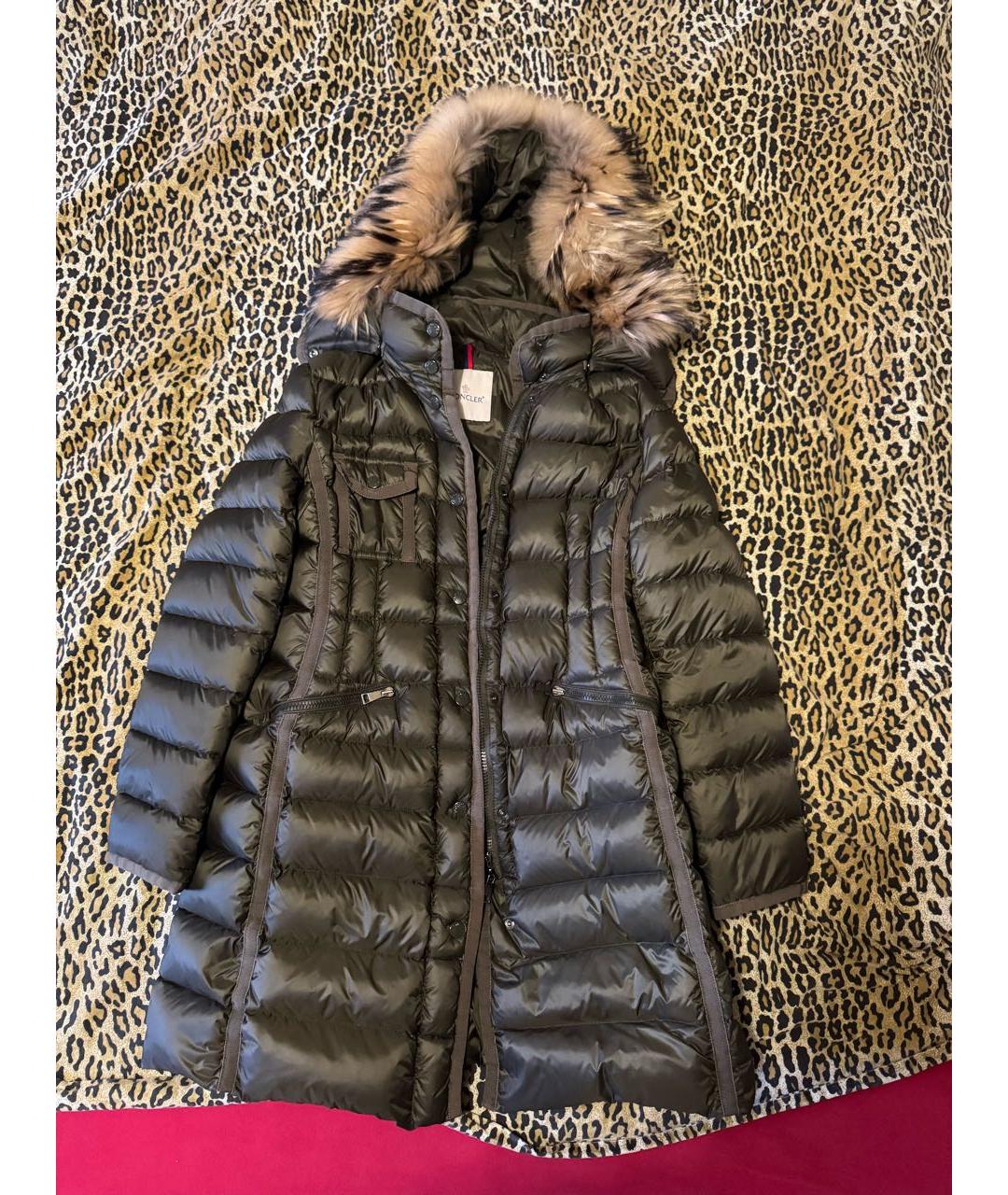 MONCLER Хаки полиамидовый пуховик, фото 8