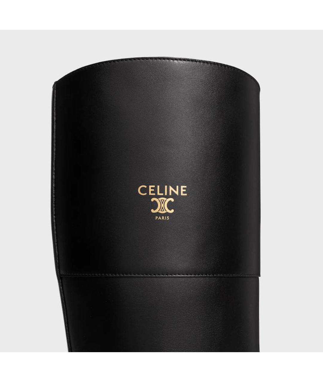 CELINE Черные кожаные сапоги, фото 4