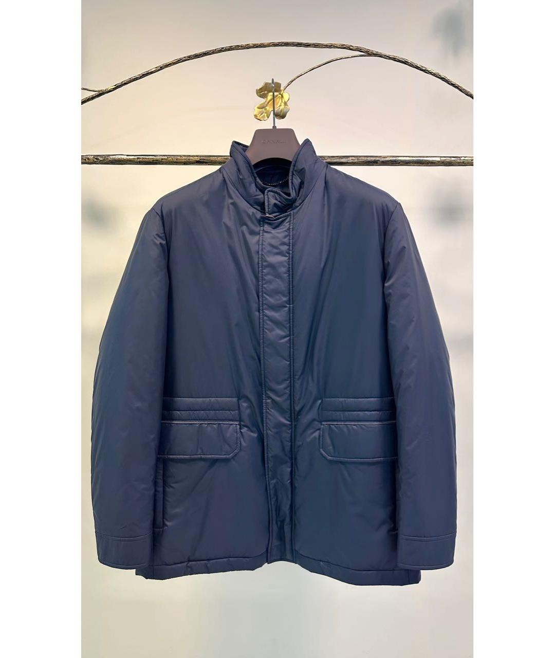 CANALI Темно-синяя полиэстеровая куртка, фото 8