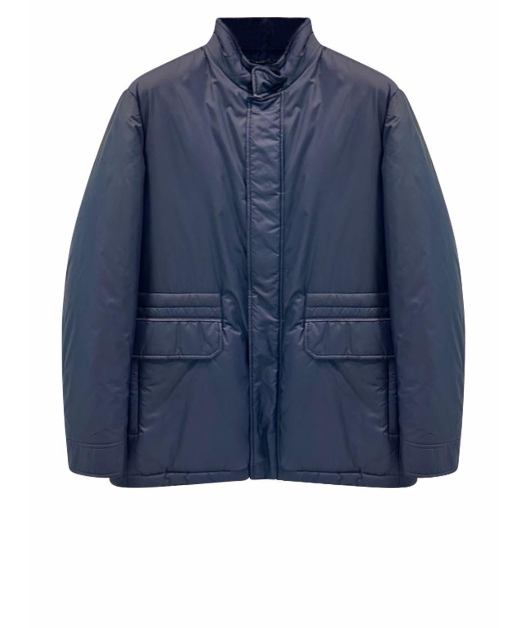 CANALI Темно-синяя полиэстеровая куртка, фото 1