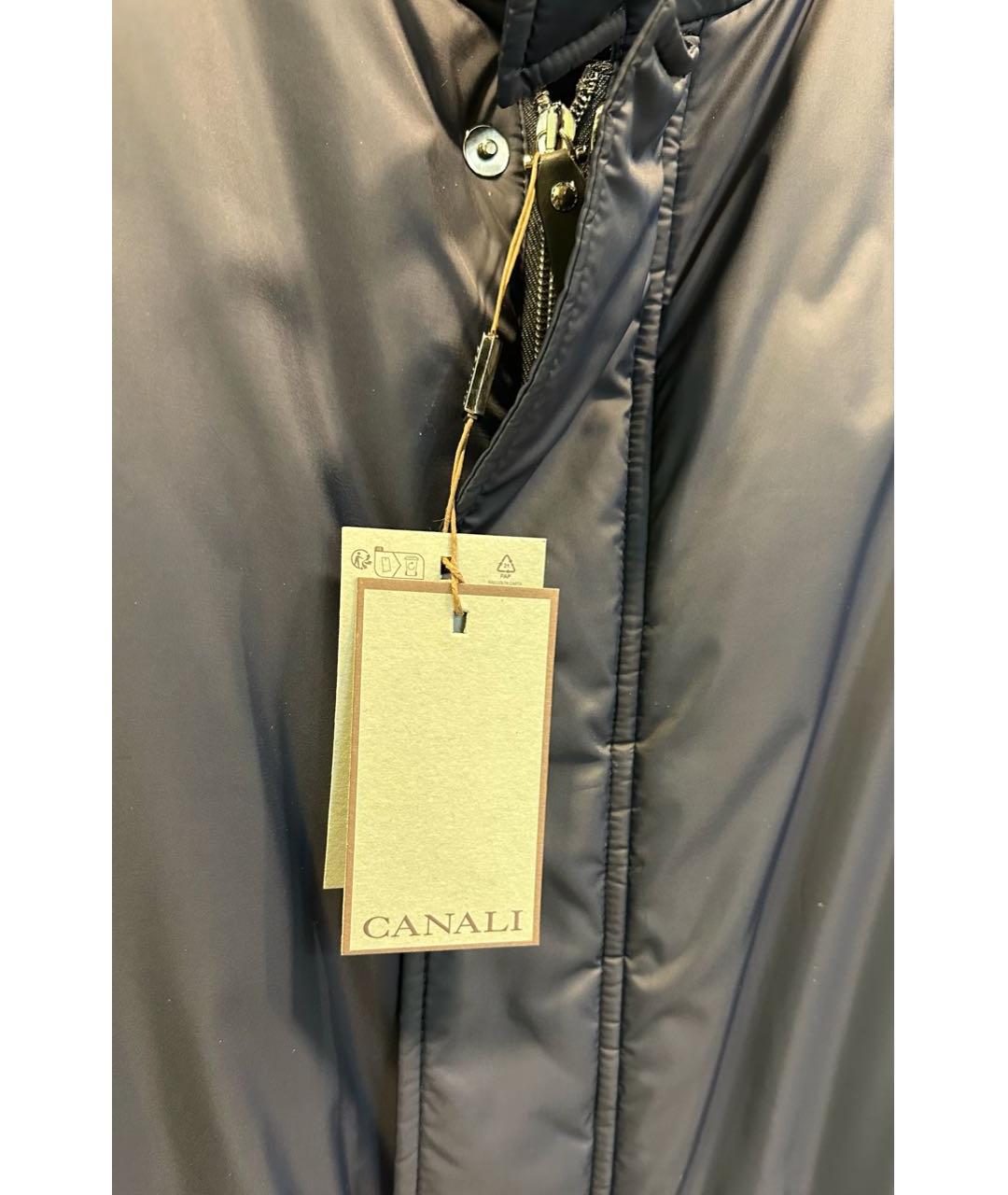 CANALI Темно-синяя полиэстеровая куртка, фото 7